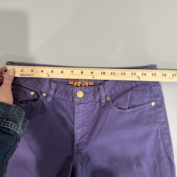 Tory‎ Burch Purple Jeans Women 29 Crop Alexa Cropped Preppy - Picture 9 of 15